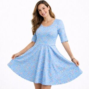 LuLaRoe Fit & Flare Dress – Pastel Floral – Size L